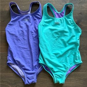 Speedo Kids One Piece Swimsuit - Purple and Aqua